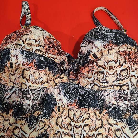 ACX swim suit bikini top animal print women's size L - Picture 2 of 6